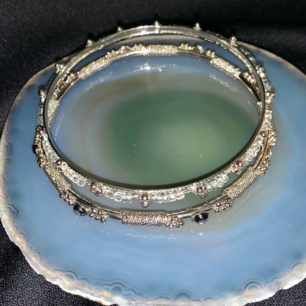Heavy duty Silver tone bangles